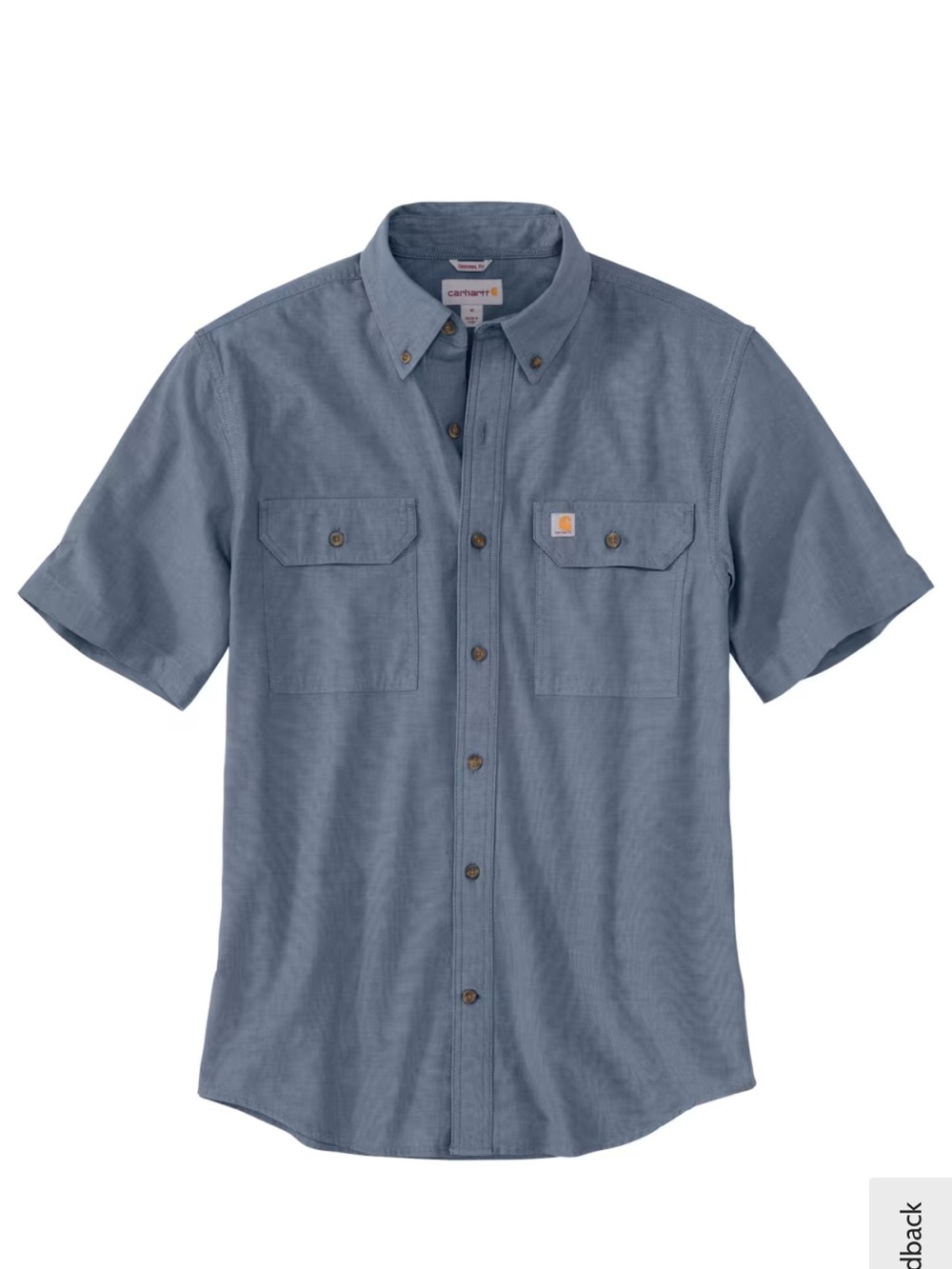 Carhartt Loose-Fit Midweight Chambray Button-Front Short-Sleeve Shirt